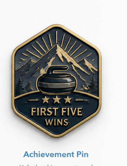 An official SlidePath commemorative pin